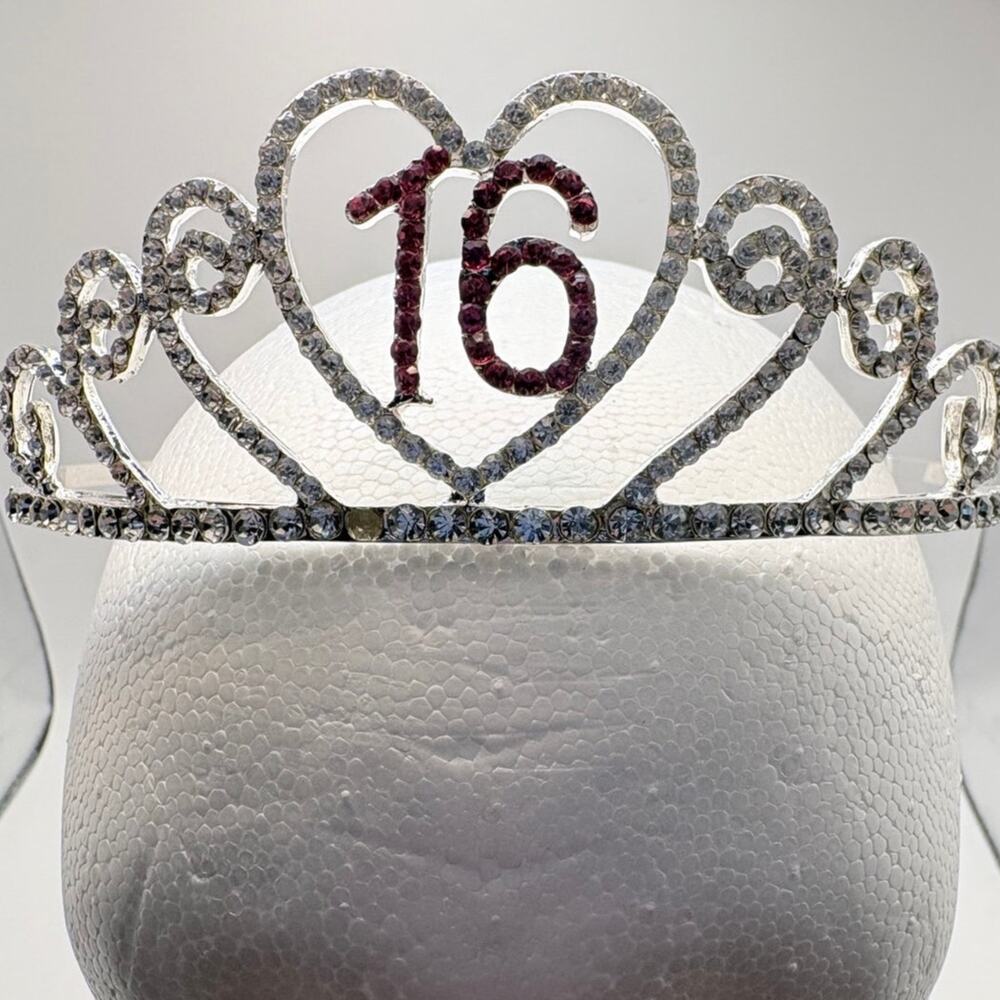 Sweet 16 Clear and Pink Rhinestone Tiara
